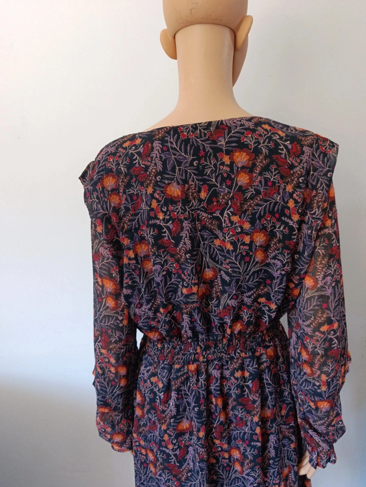 Vestido florido LH T40 - Mangas com babados - Cintura elástica - Forrado – photo 11